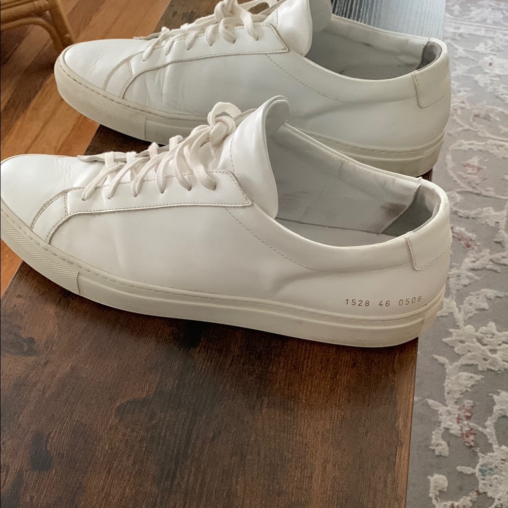 Common Projects White Leather Sneakers Minimalist Design